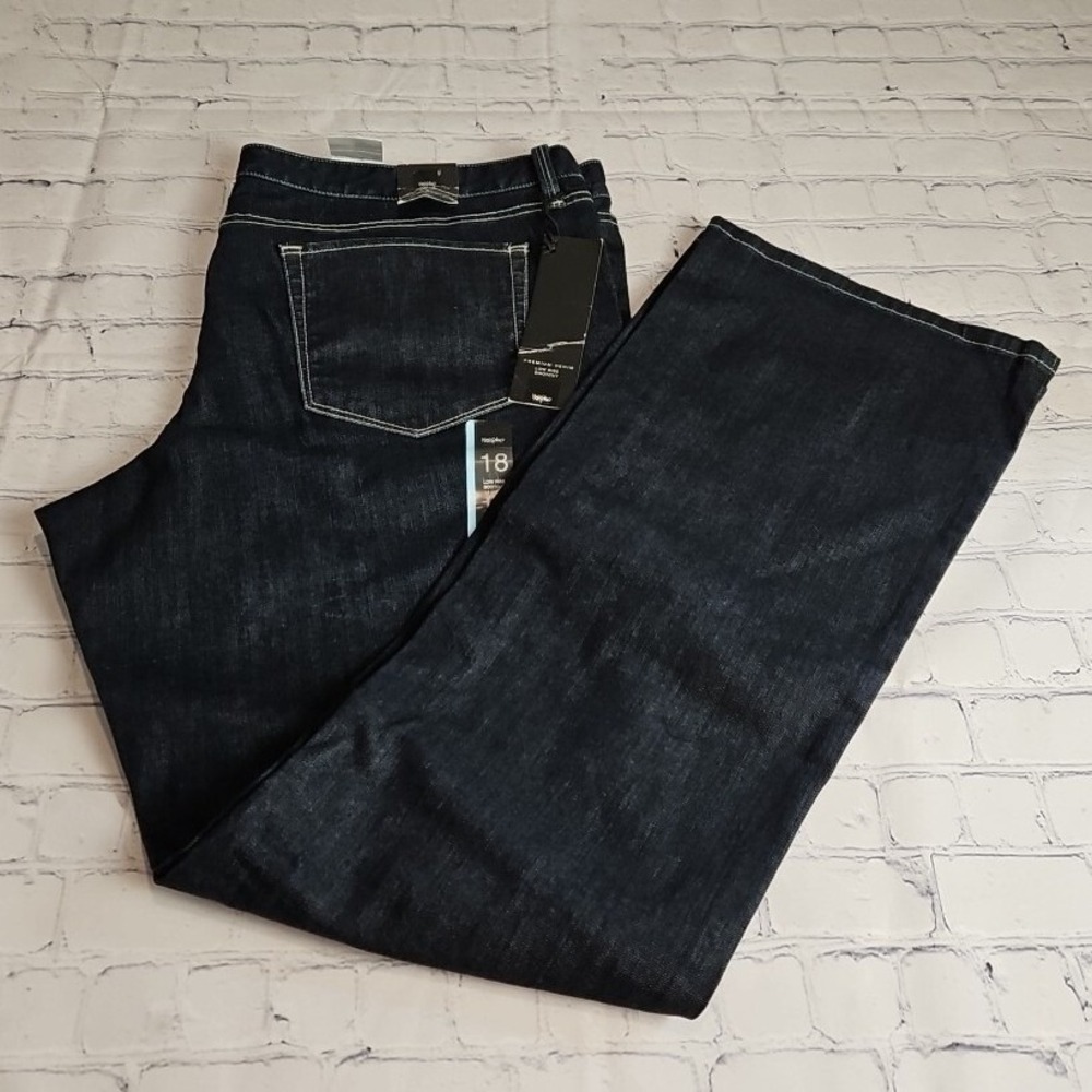 NEW Mossimo Womens Plus 18 Bootcut Denim Blue Jeans Low Rise Stretch 2008